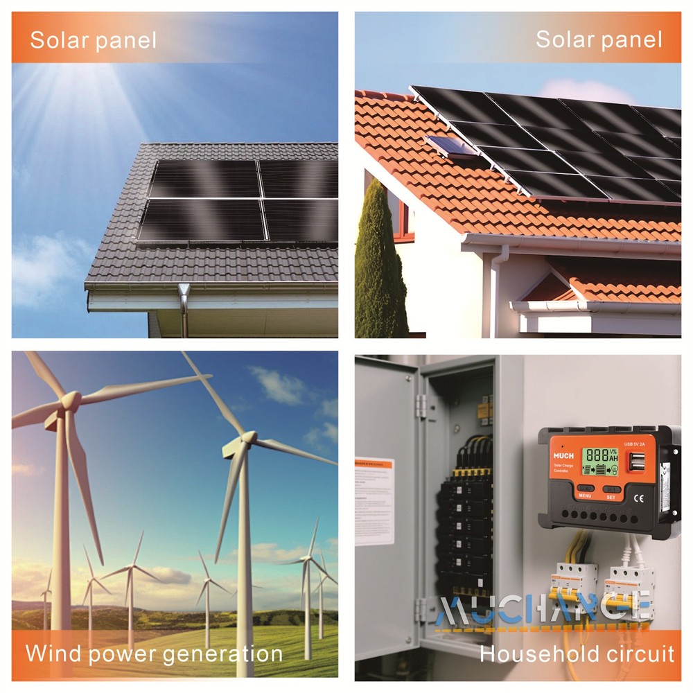 30A Solar Panel Controller Solar Battery Charge 12V/24V Auto Regulator LCD