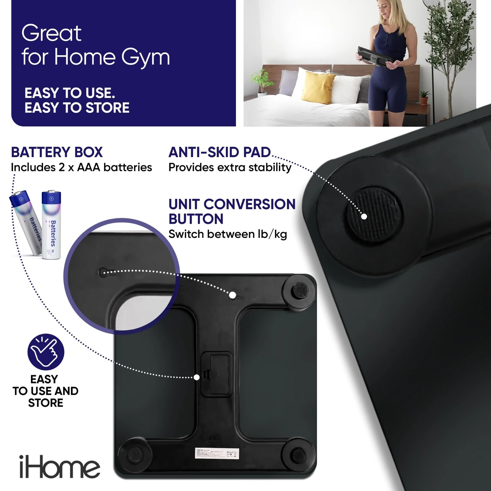 iHome Digital Bathroom Scale 397 lb with Fit, Personal Coach App.