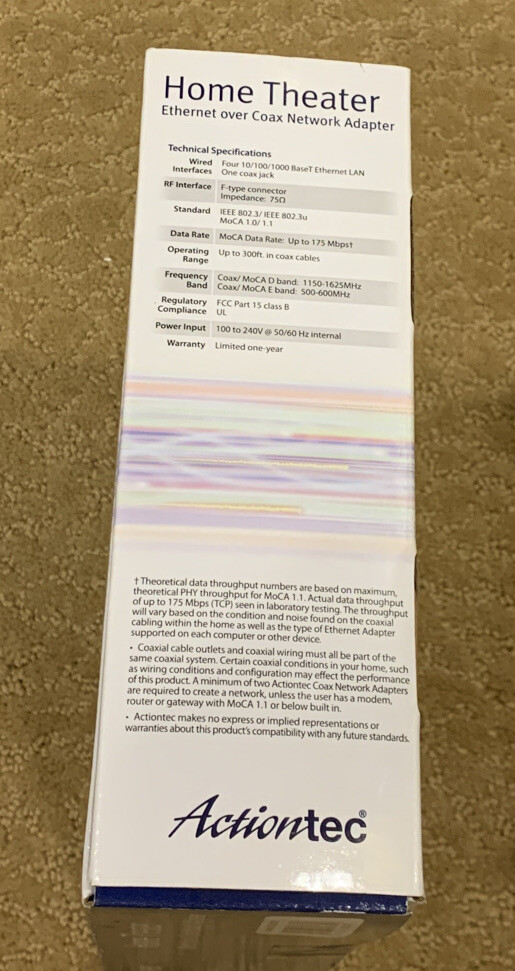 Actiontec ECB3500T Multi-Band (D/E) MoCA Network Adapter