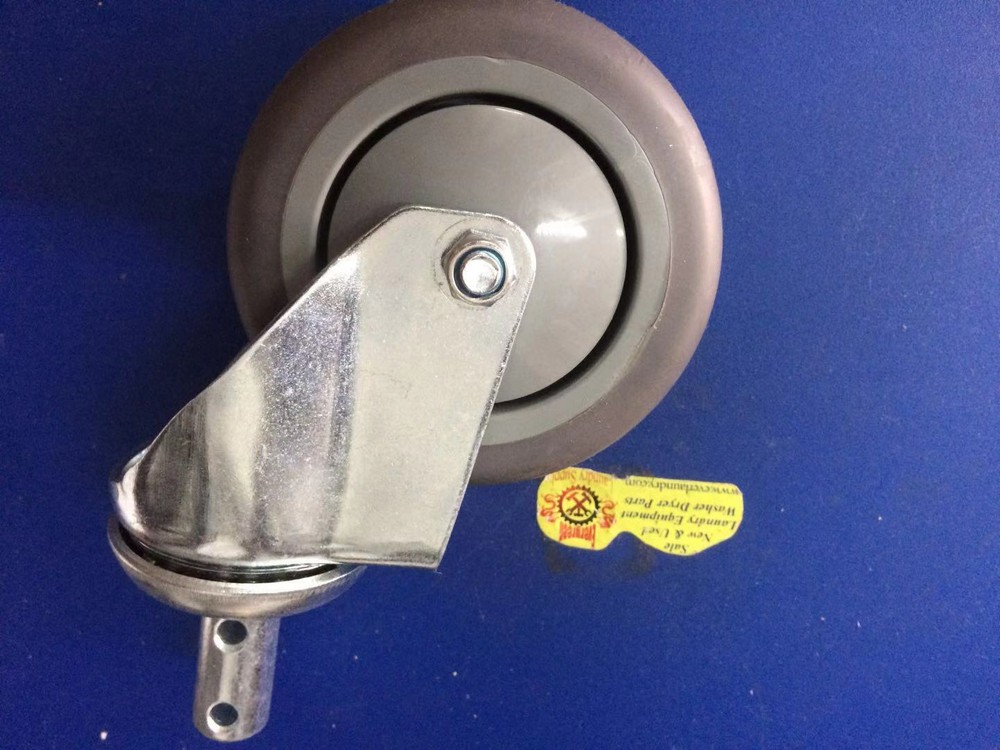 C87 Caster, 4", Round Post Laundry Cart Wheel For Carts