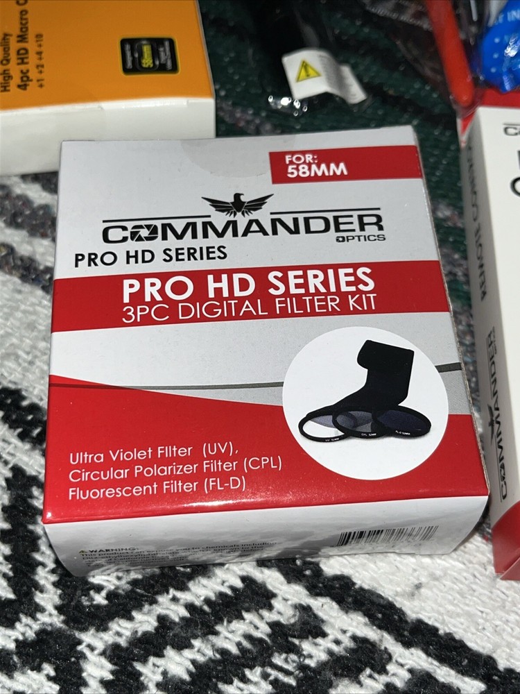 Elite Commander Optics Bag and Accessory Bundle 8 pieces, Remote, Filter