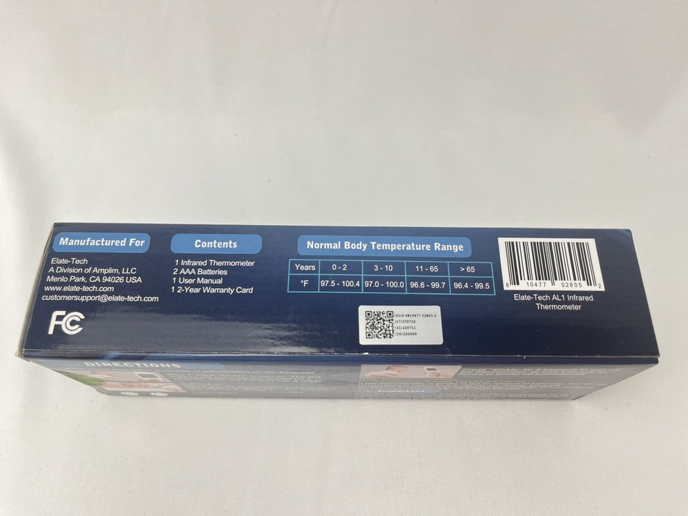 Elate No-Touch Forehead Thermometer Non-Contact Touchless Digital Display