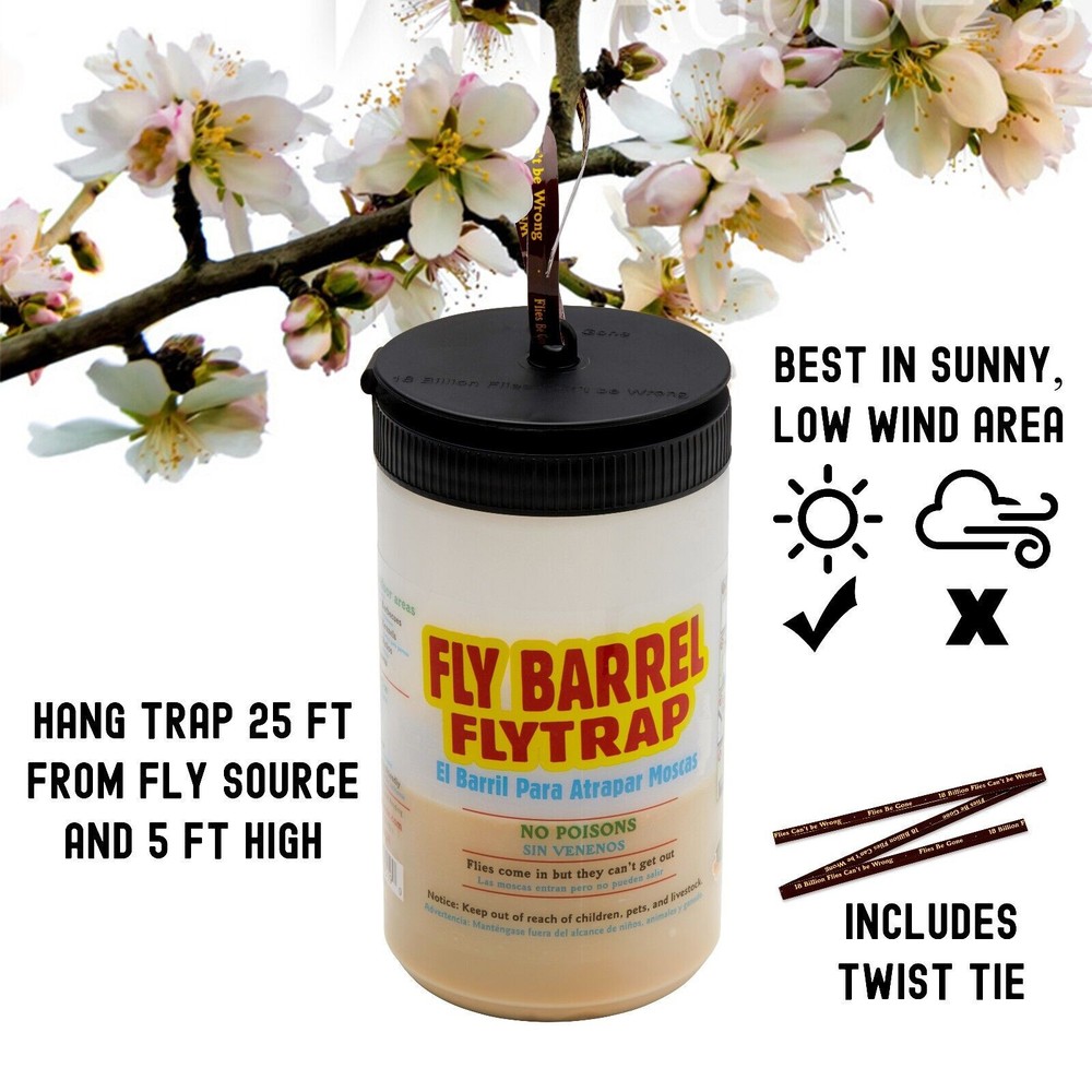 Flies Be Gone FLY BARREL Fly Trap - Reusable (2 pack)