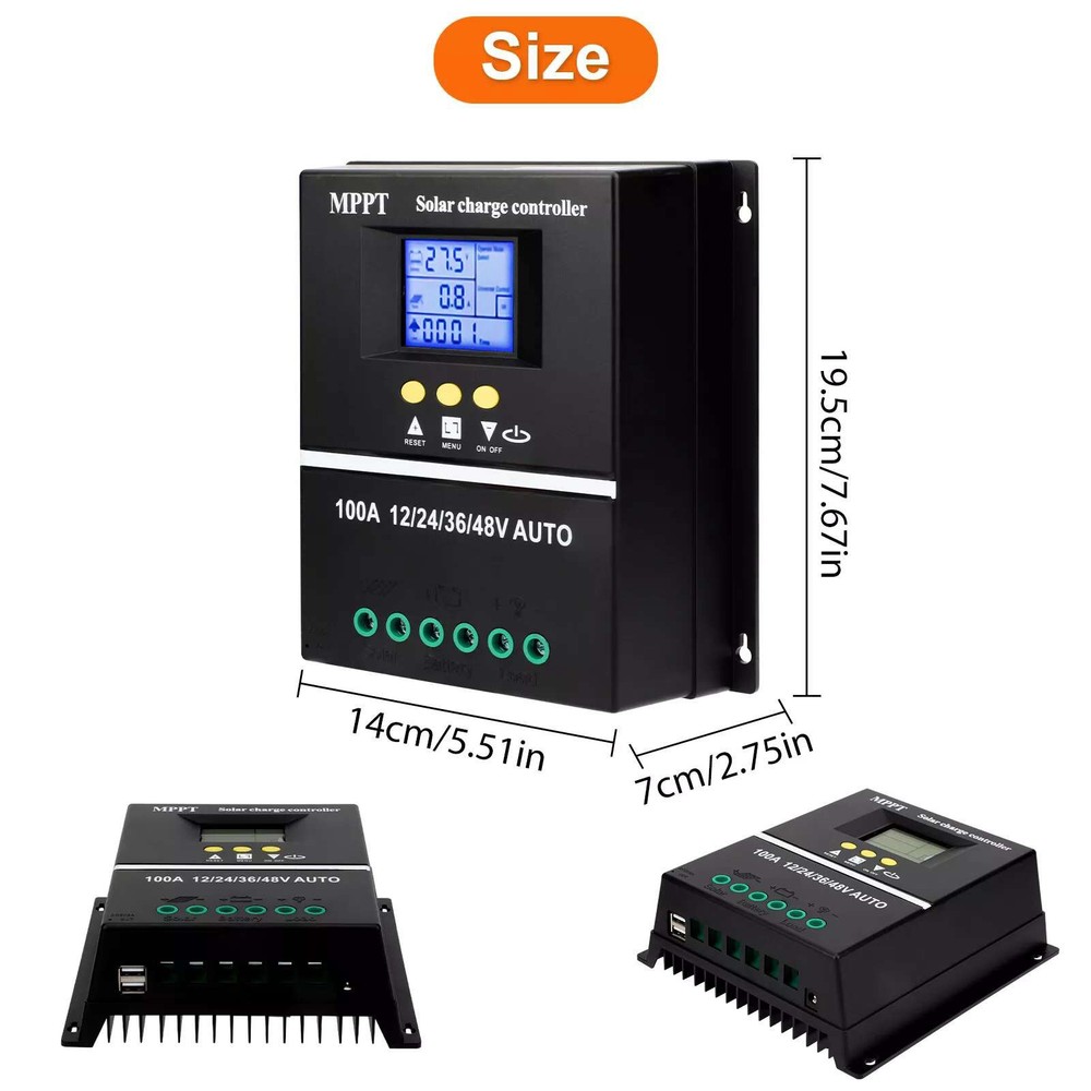 MPPT 100A 12V/24V/36V/48V Solar Charge Controller Auto Controller Battery Charge