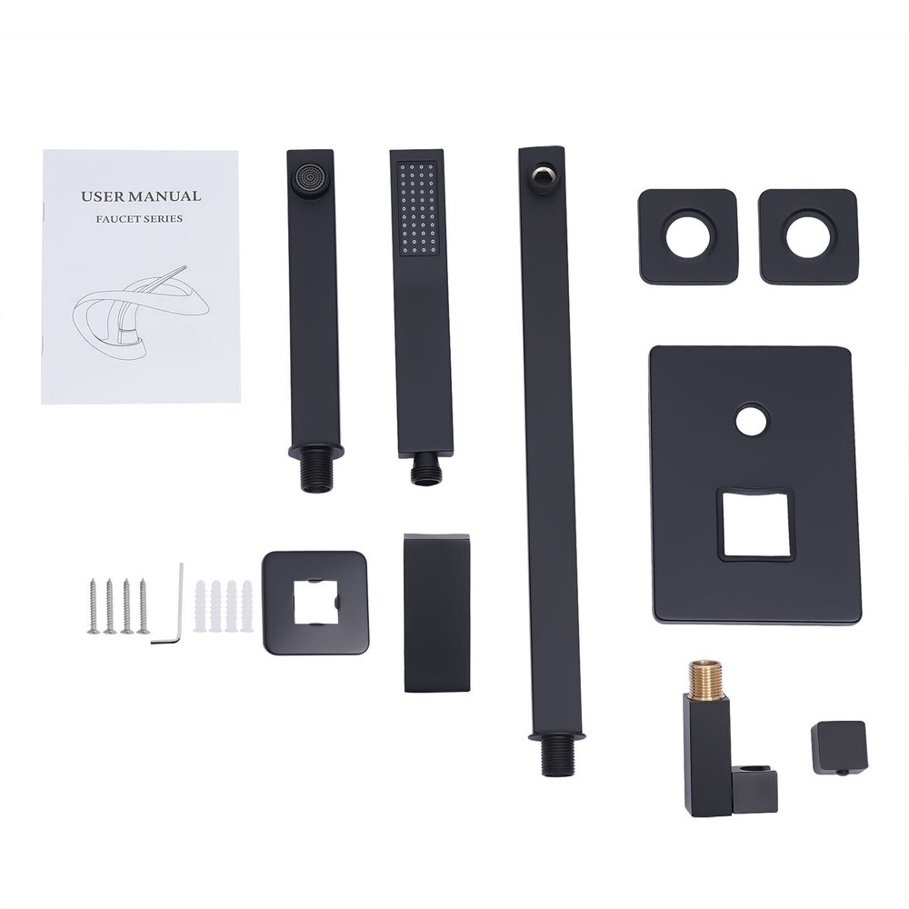 3 Function 10 Inch Rainfall Shower Head Bathroom Shower Spary System Combo Kit