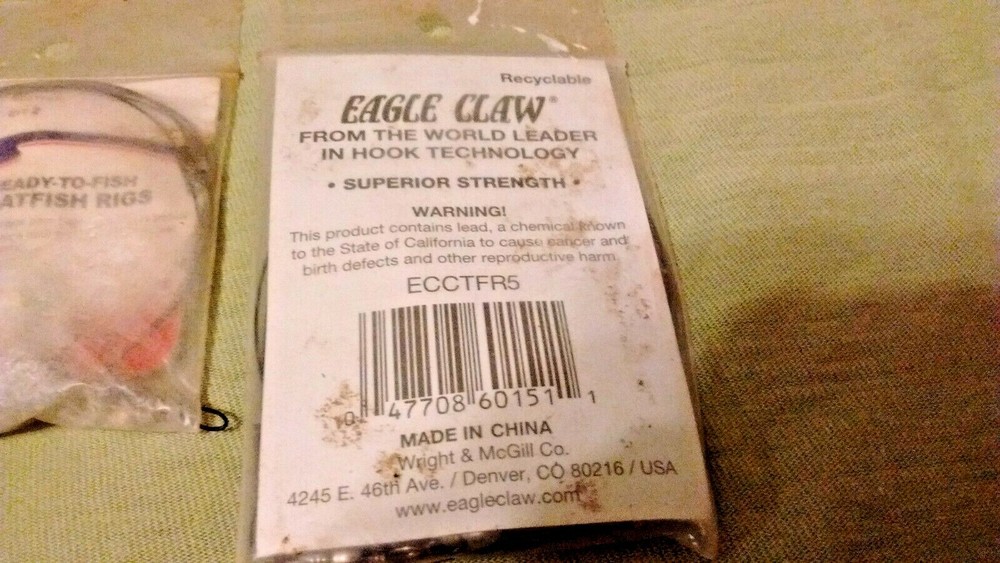 2 EAGLE CLAW CATFISH RIGS NEW 2 IN PACK CONTAINS 2 RIGS PER PACK