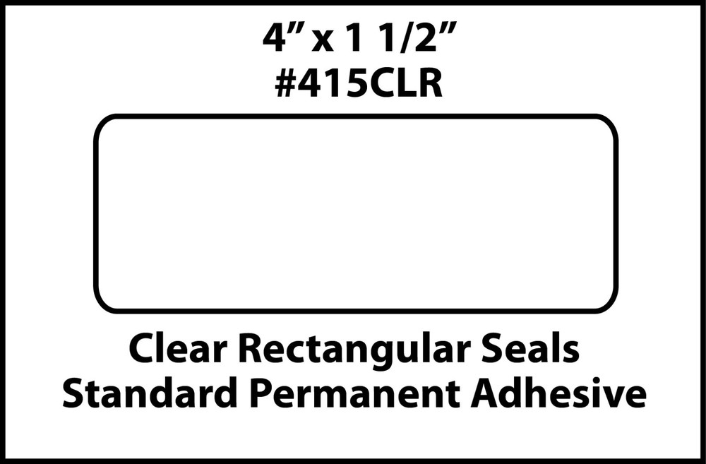 Clear Rectangular Labels 4" x 1.5" Standard Permanent Adhesive 500 Roll #415CLR