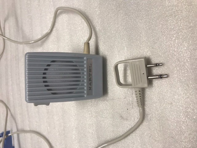 Vintage Martel Dynamic Microphone with stand pulled from a working unit