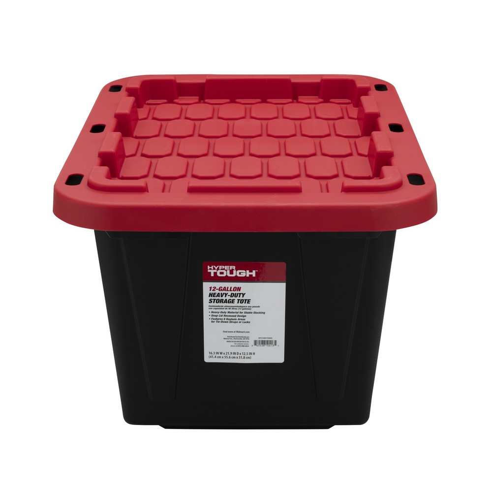 12 Gallon Snap Lid Stackable Plastic Storage Container Bin Box for Home Garage