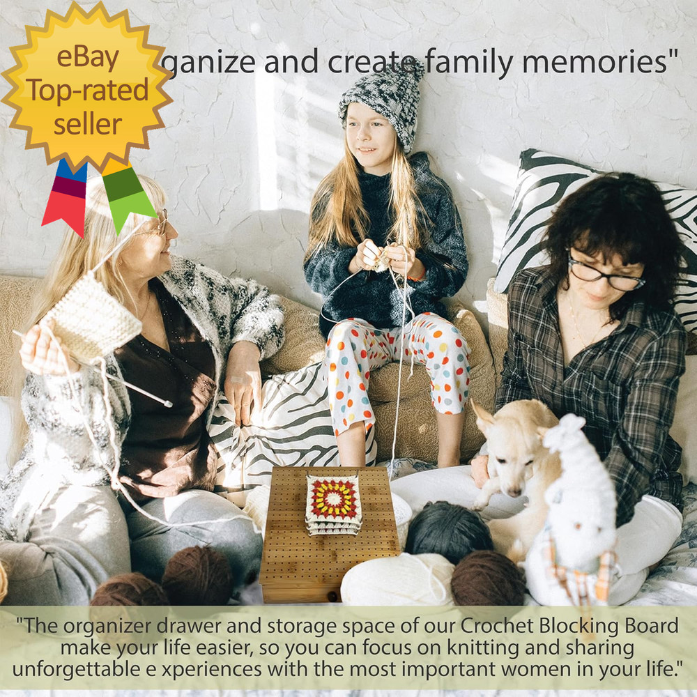 Crochet Blocking Board Multifunctional Container Pins for Granny Square Blocking