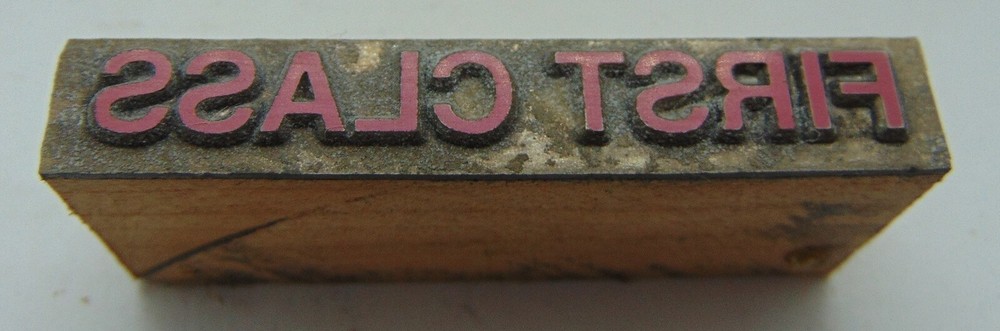 Printing Letterpress Printers Block First Class