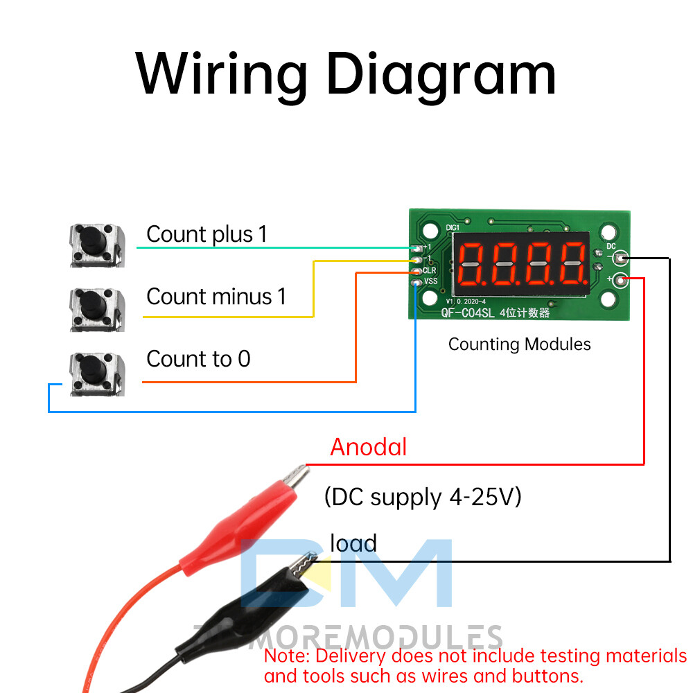 0.36in 4-Bit Digital Counter Module DC 4-25V Low-Level Switching Counter Module