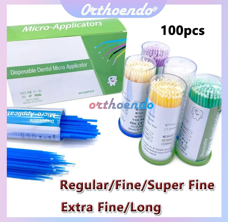 Disposable Micro Brush Tooth Applicators Tips Cleaning Material Assorted Colors