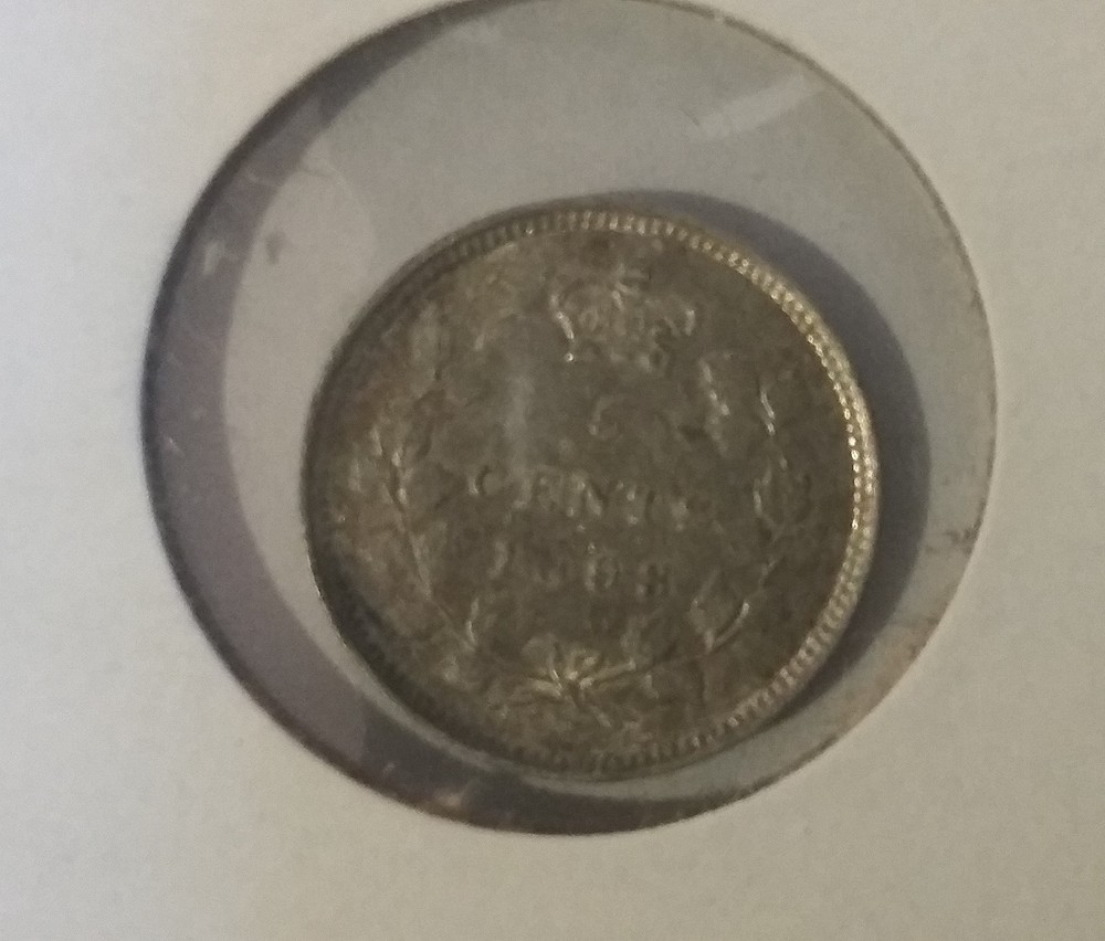 Canada 1893 Silver 5 cents- Nice