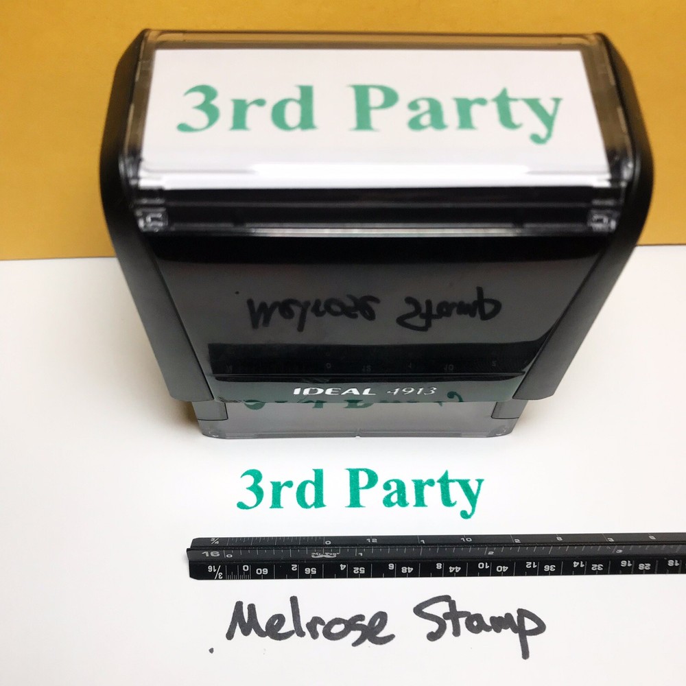 3rd Party Rubber Stamp Green Ink Self Inking Ideal 4913