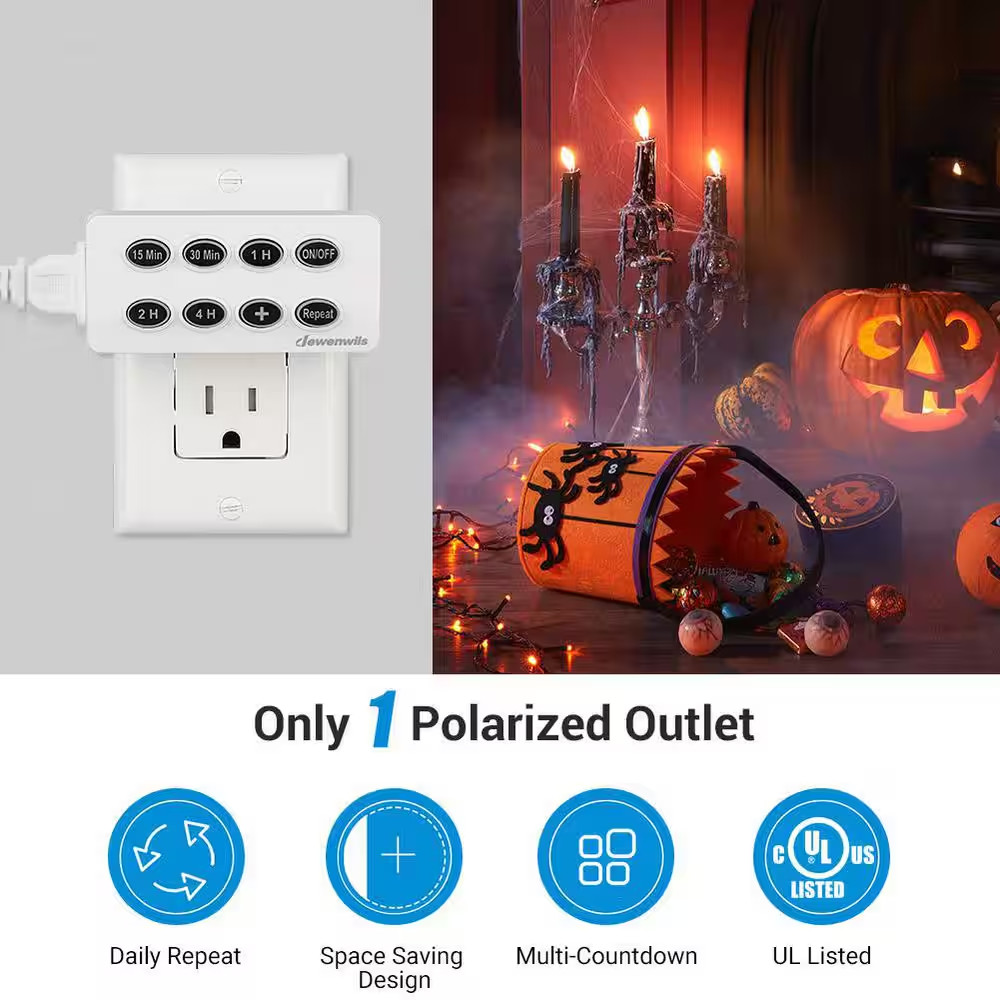 Indoor Countdown Timer with Repeat Function and Lit up Buttons, Auto Shut off Ti