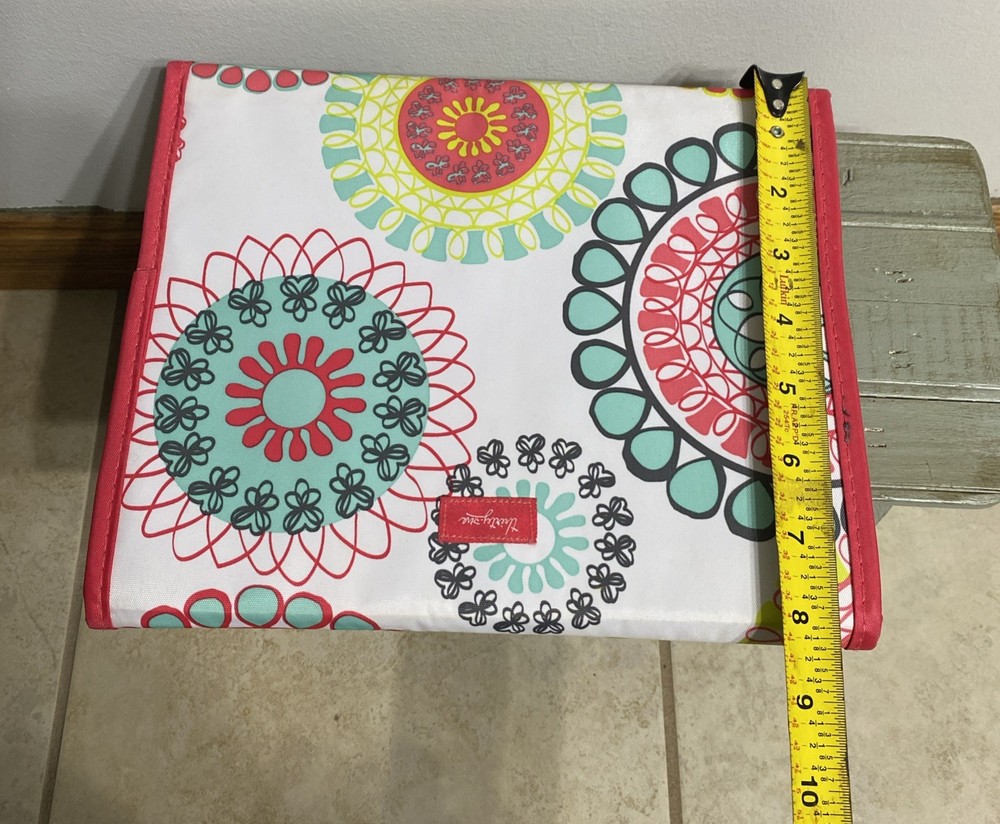 Thirty One Fold It Up Organizer IPad Tablet Holder Citrus Medallion Pattern EUC