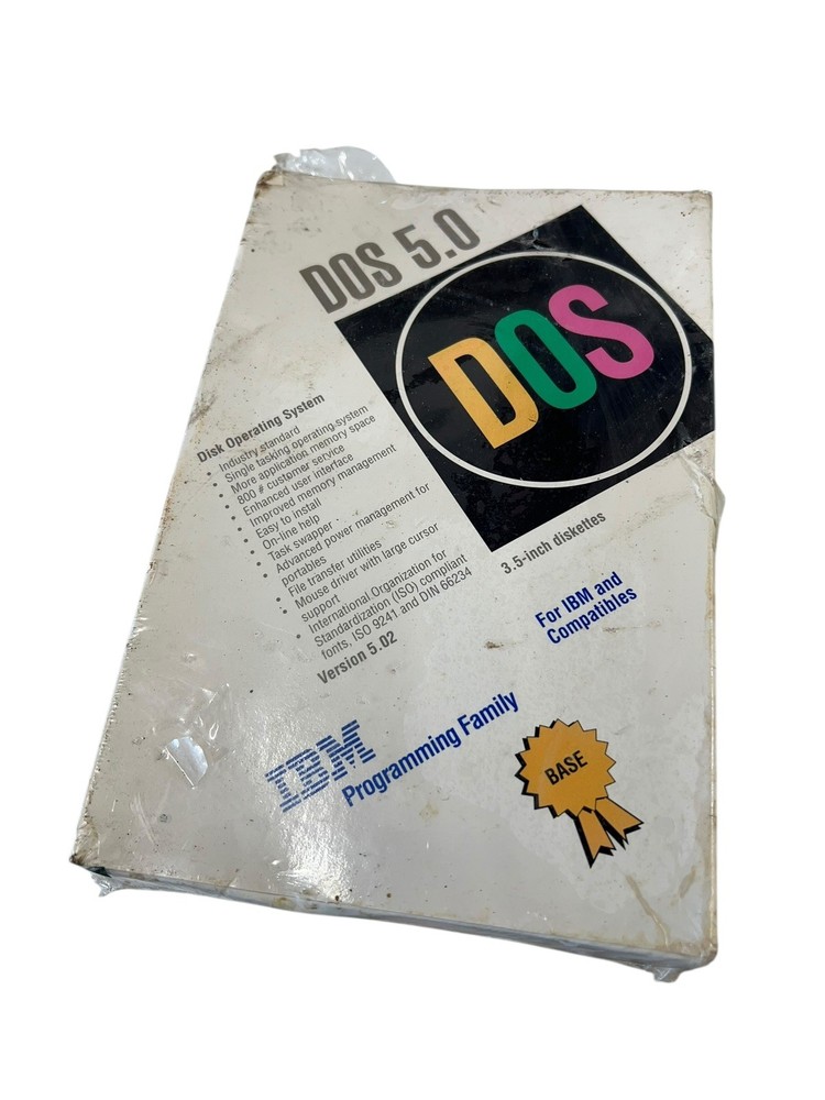 Microsoft MS-DOS 5.0 Sealed Damaged Box READ