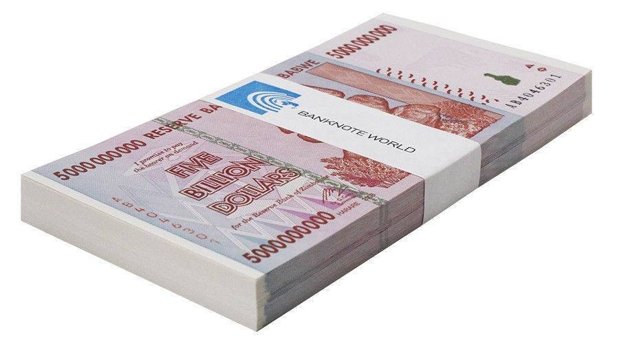 Zimbabwe 5 Billion Dollars, 2008, P-84, UNC X 100 PCS Bundle Pack