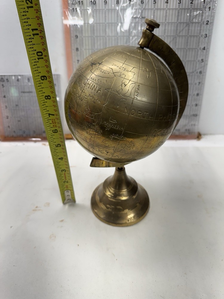 world globe on brass stand India