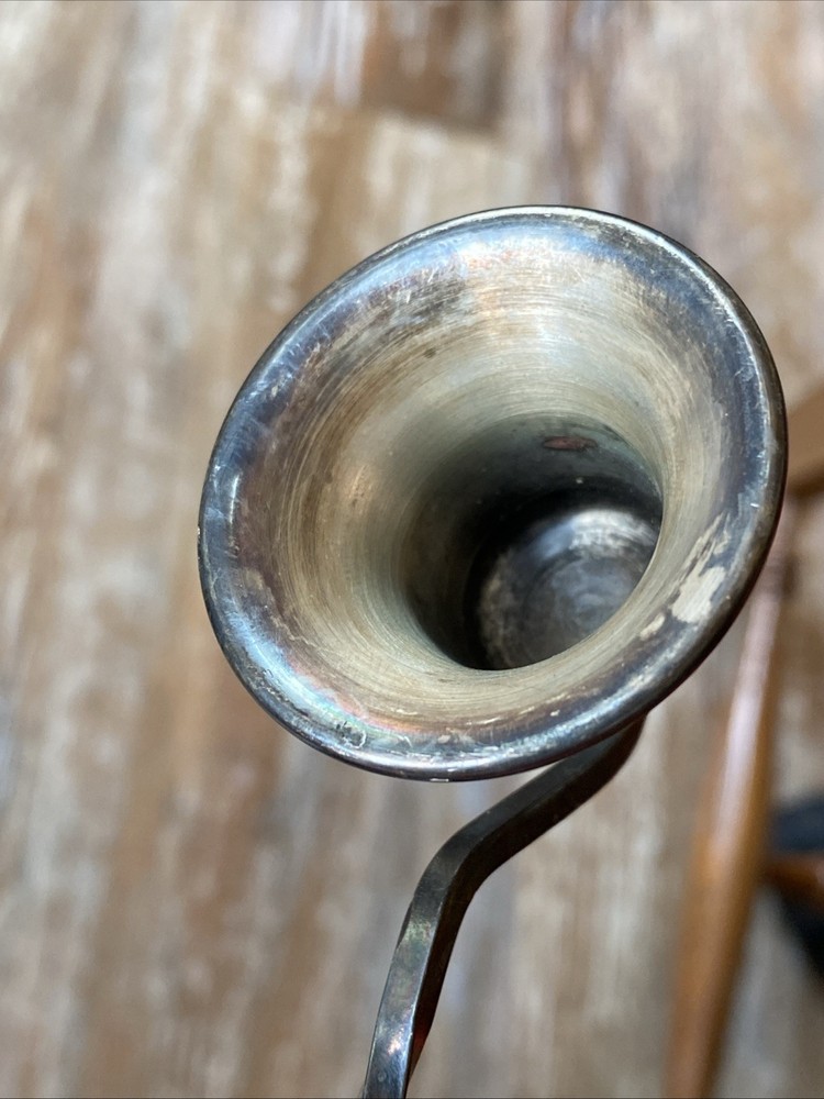 Antique Primrose Plate EP Silver Twisted Handle Vtg Candle Snuffer E.P. Copper