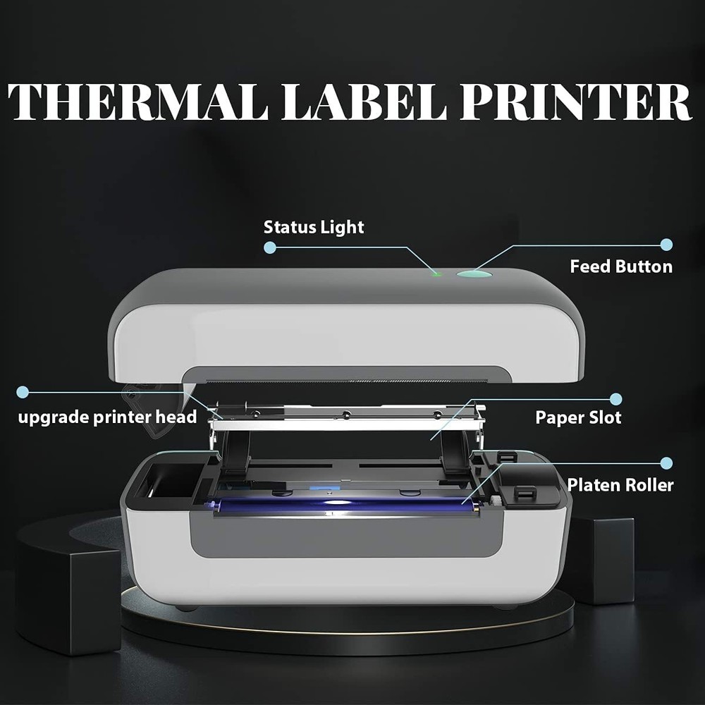 Phomemo 4x6" Shipping Label Thermal Printer Address Barcode Paper Desktop+Holder