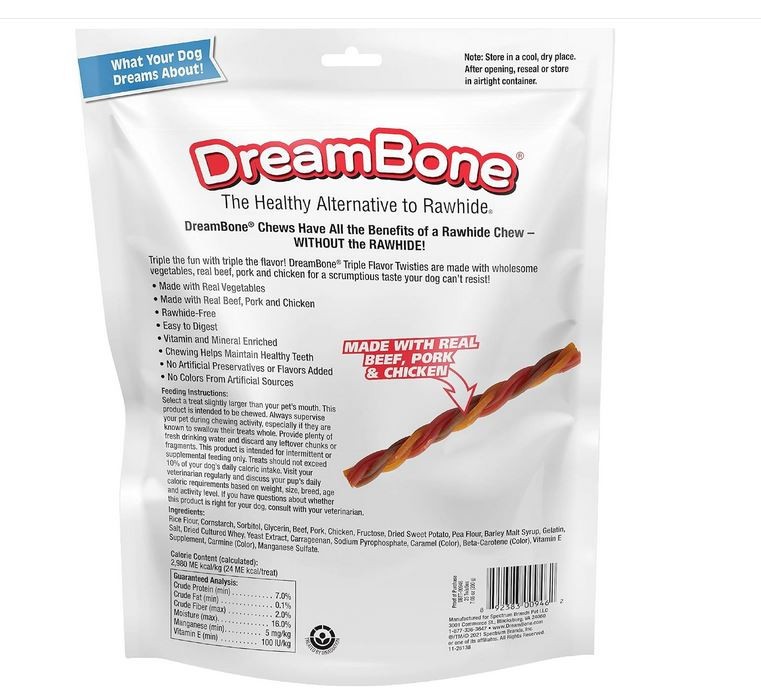 Dreambone Triple Flavor Twisties, 25 Count