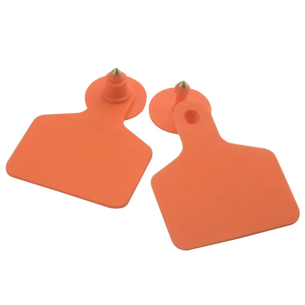 100 Sets Livestock Identification Blank Ear Tags Orange Livestock Ear Tag Bla...