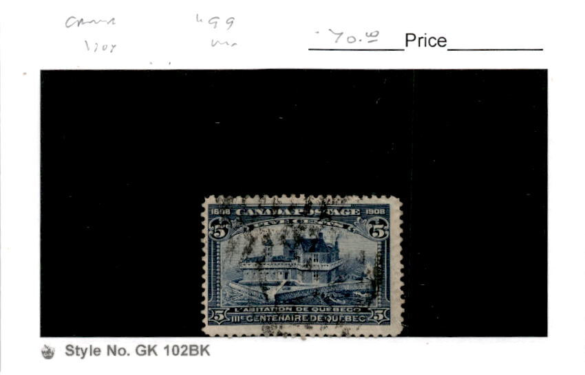 Canada, Postage Stamp, #99 Used, 1908 Champlain Home (AH)