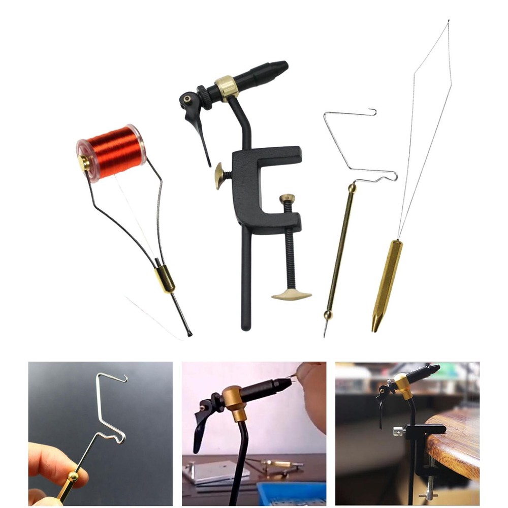 Fly Tying Tool Kit Vice Thread Bobbin Thread Holder for Fly Fishing