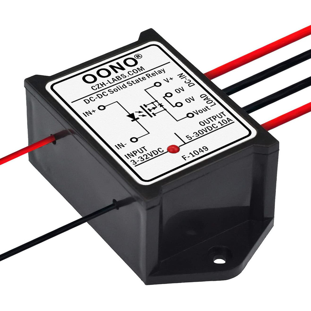 Wired DC-DC 10Amp Isolated Solid State Relay Module, SSR in 3-32VDC Out 5-30VDC,