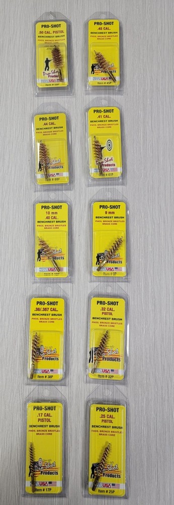 Pro-Shot Bronze Benchrest Brush - Pistol Caliber