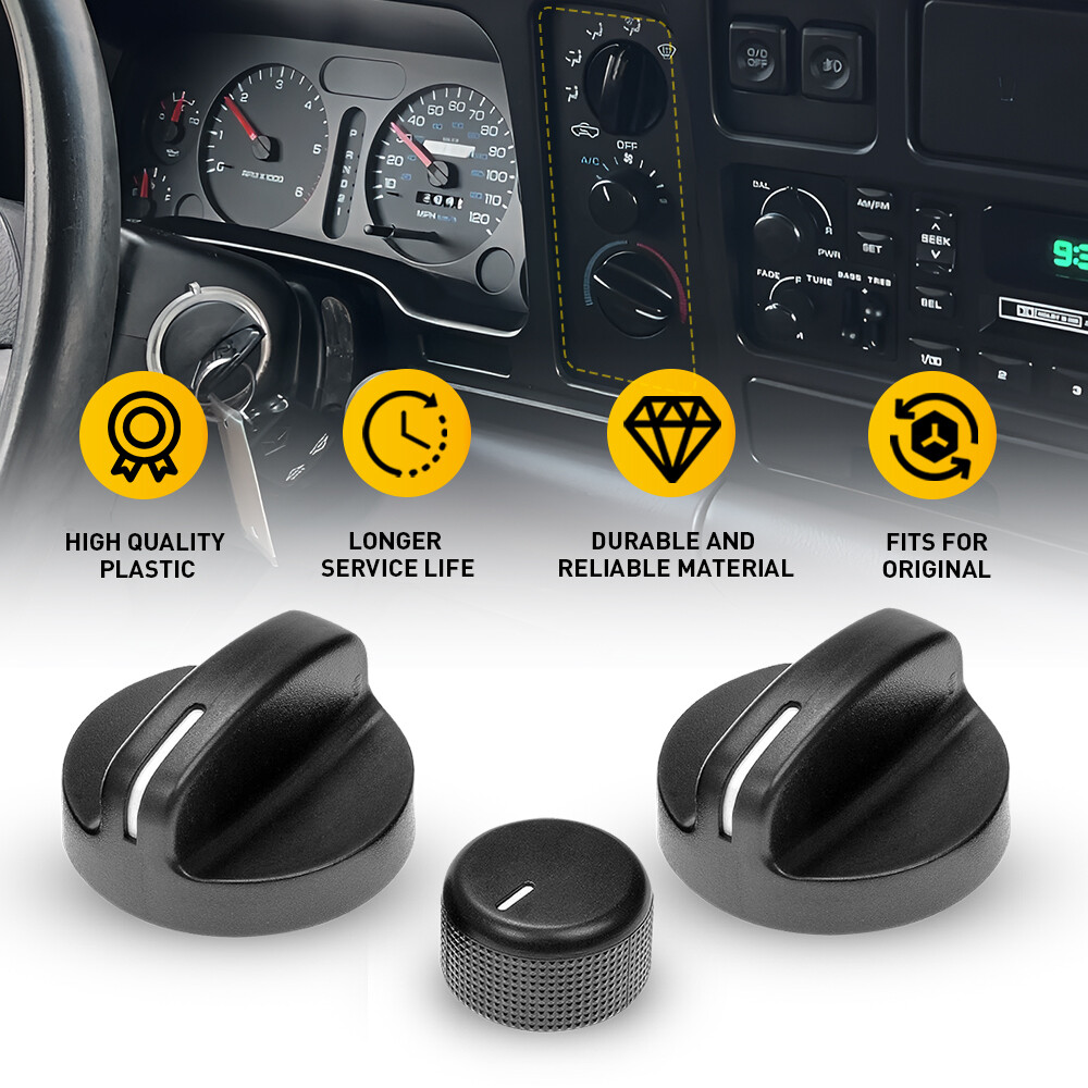 For 94-97 Dodge Ram 1500 2500 3500 Climate Heater Temperature Control A/C Knobs
