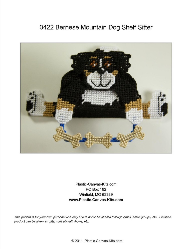 Bernese Mountain Dog Shelf Sitter- Plastic Canvas Pattern or Kit