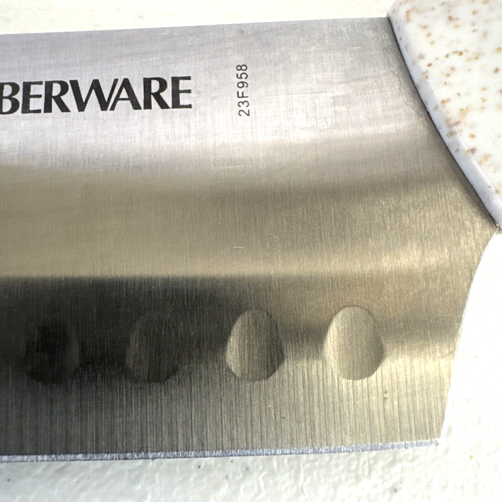VTG Farberware 23F958 White Chef's Knife Stainless Steel 7 1/4” Blade 12 1/4" L