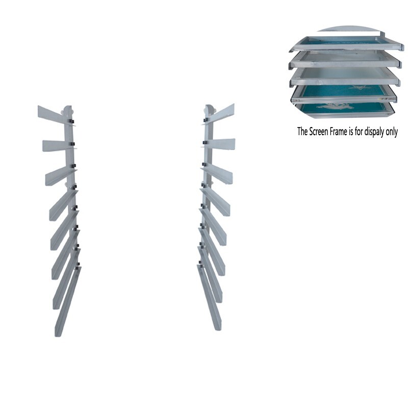 8 Layers Wall Mounted Screen Printing Frame Rack 25" x 28" Adjustable Width
