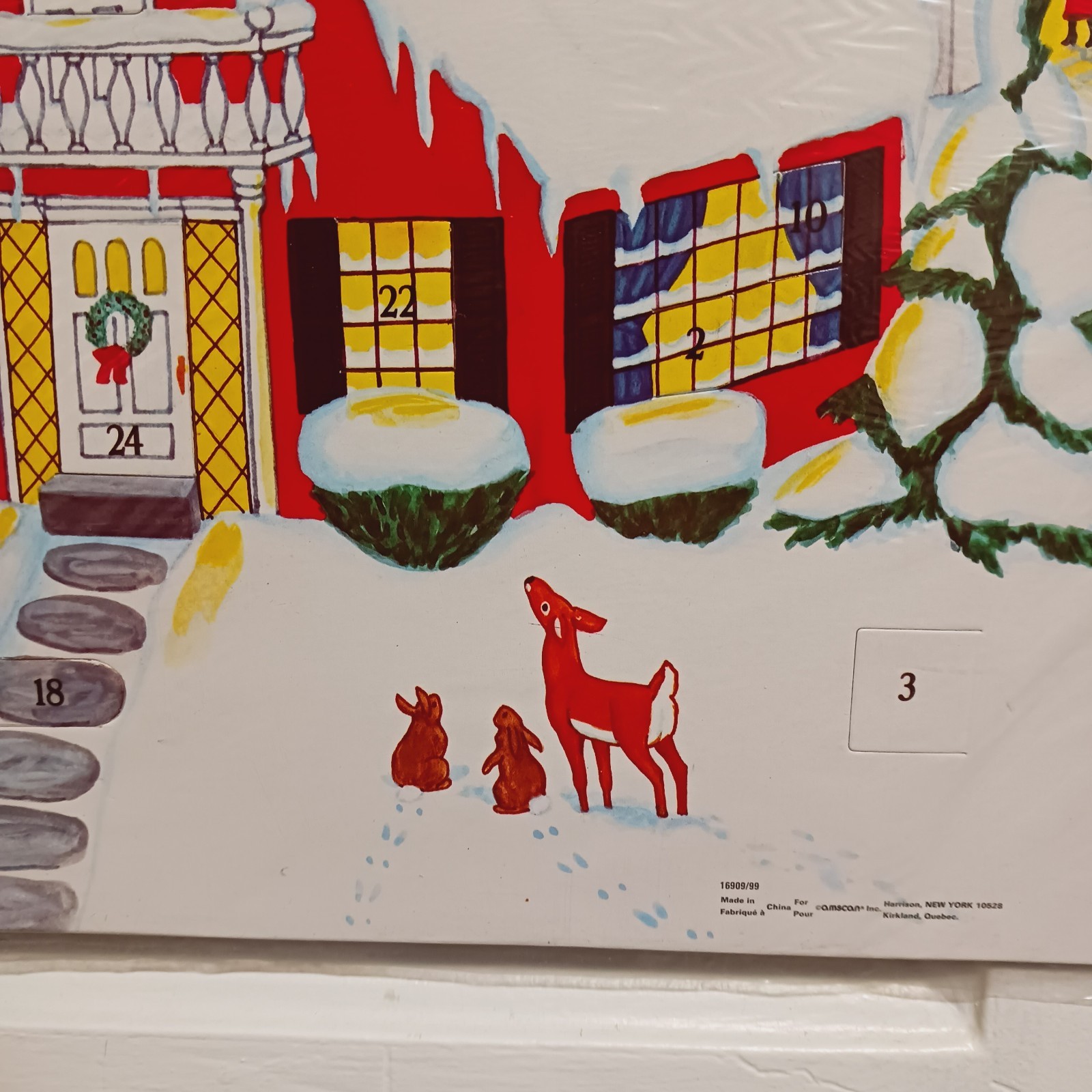 Vintage Christmas Santa Reindeer Village Advent Calendar