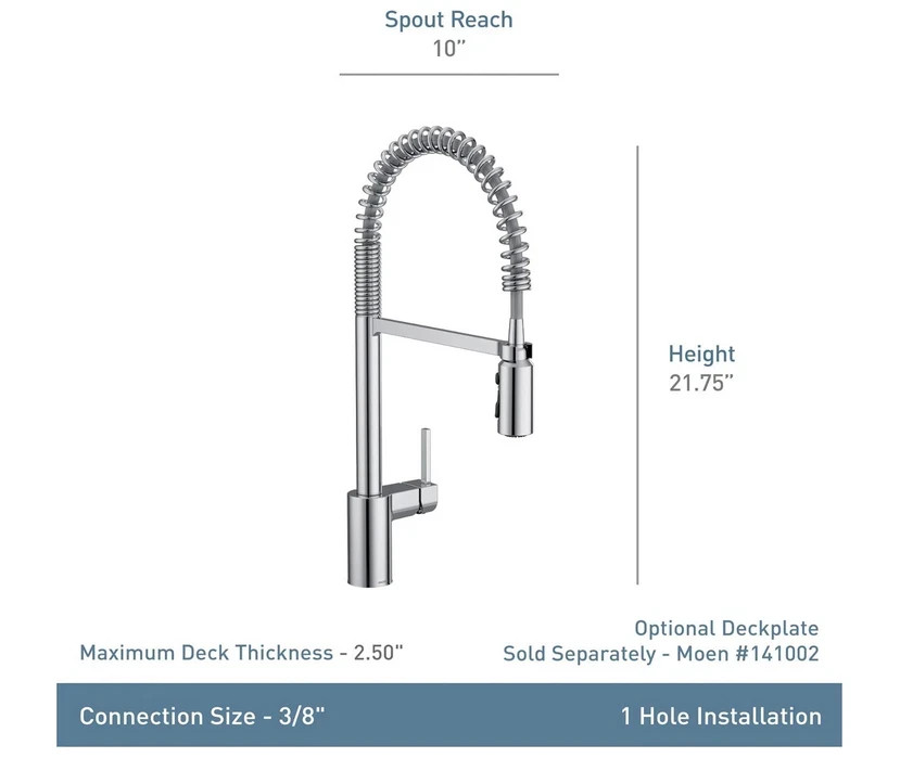 Moen 5923SRS Align Spot Resist Stainless Pulldown Kitchen Faucet, Spring Style