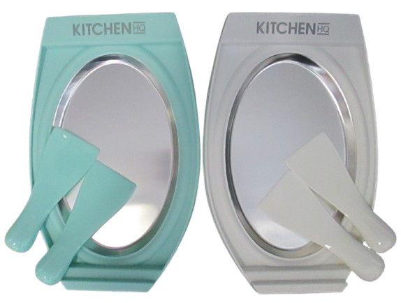 Kitchen HQ Portable Rolled Ice Cream Yogurt Maker Set Freeze Plate w/Scrapers