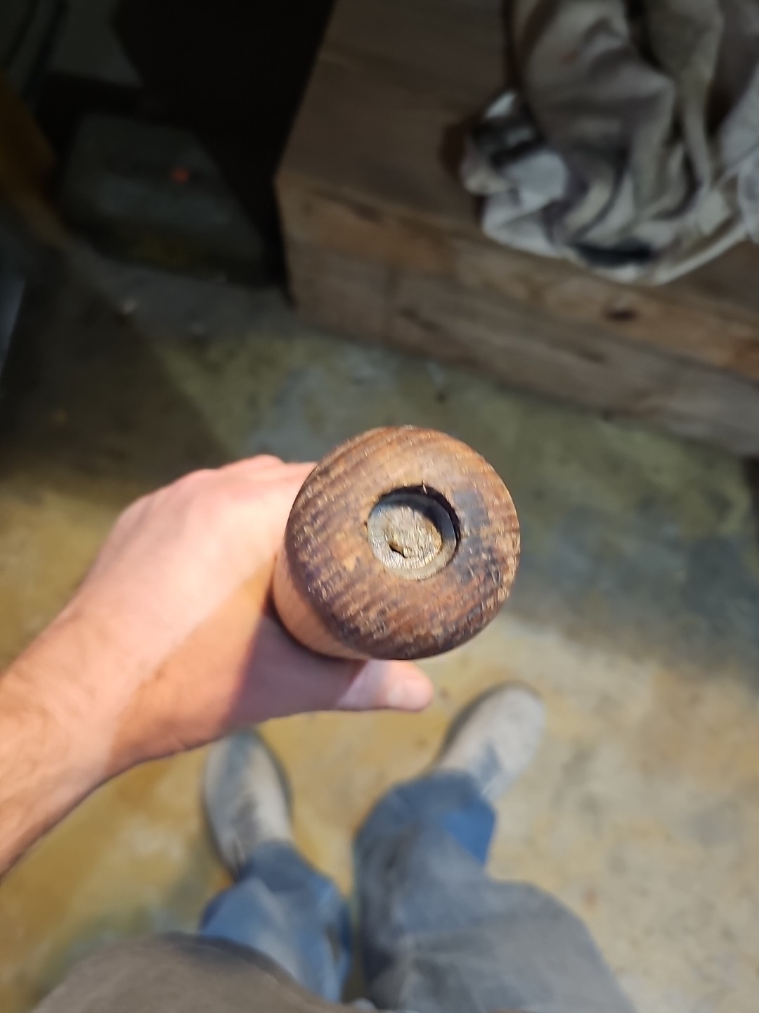 Vintage Warm Up Bat With Lead Weight 30-inch Wooden Training Baseball Bat