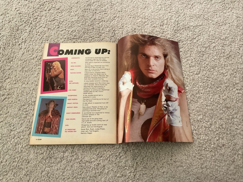 FACES METAL MUSCLE MAGAZINE FALL 1985 KISS VAN HALEN TWISTED SISTER MOTLEY CRUE