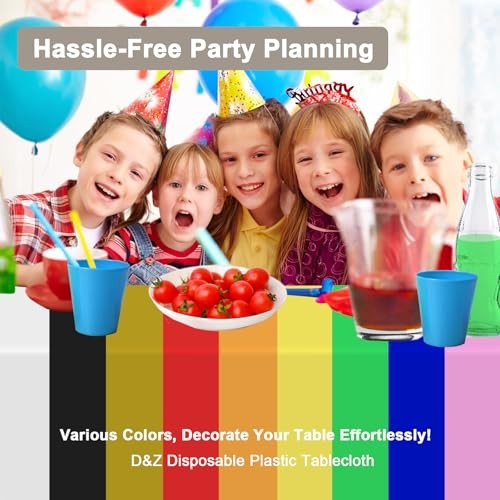 Plastic Table Cloth Disposable, 6 Pack Rectangle 6 Pack 54"×108" Rectangle Red