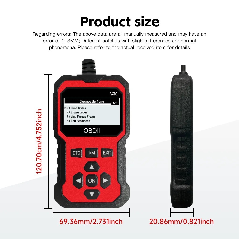 V410 OBD2 Scanner Car Fault Code Reader Diagnostic Tool Check Engine Light