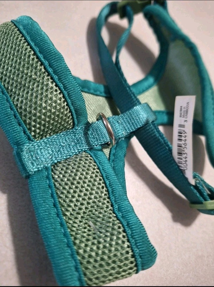 Mesh Cat Harness Adjustable For Cats Blue/Green XS-S Neck 8-12", Chest 12-17"