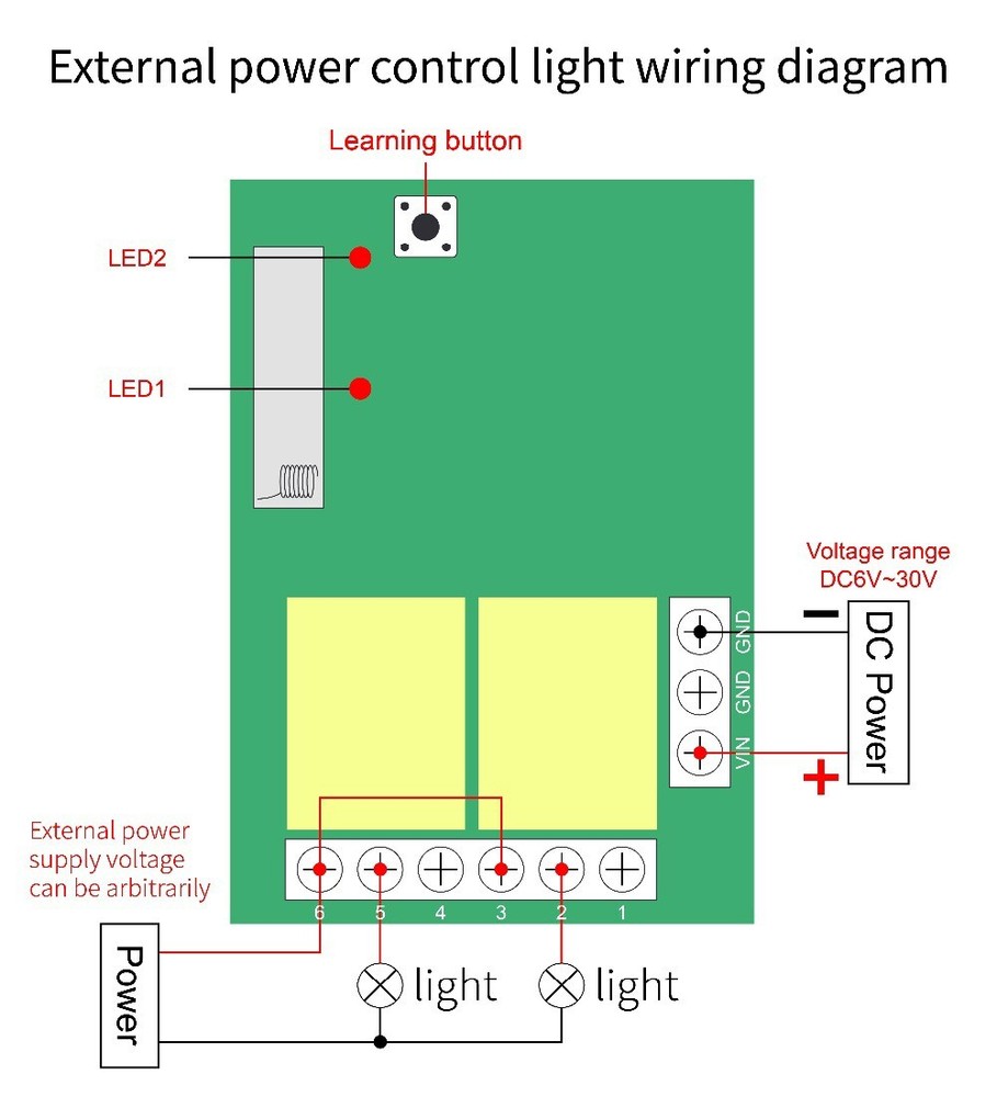12V 24V 2CH 433Mhz Wireless RF Relay Remote Control Switch Receiver Module Set