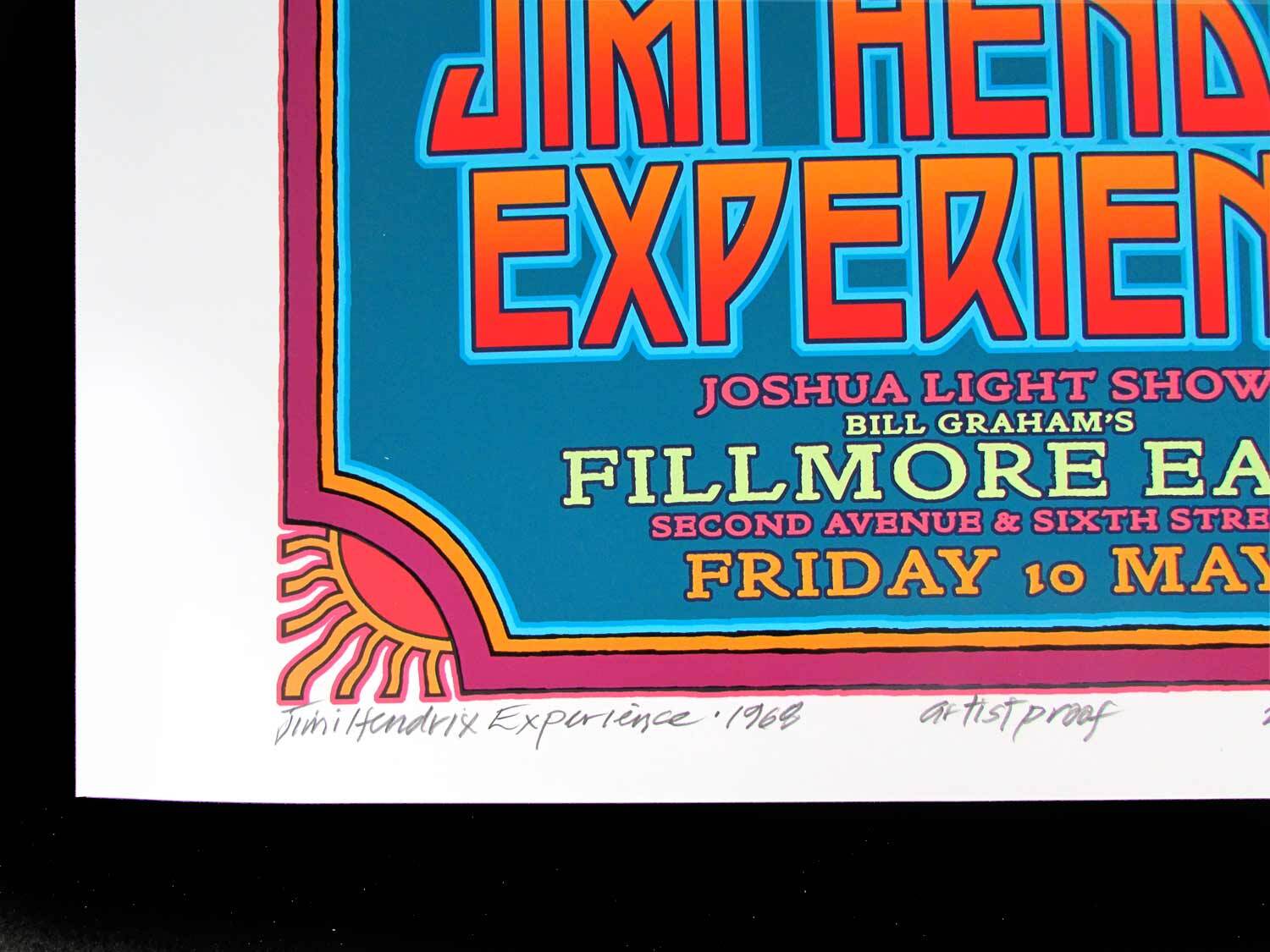 Jimi Hendrix 1968 Fillmore East Poster Original Design New AE Signed David Byrd