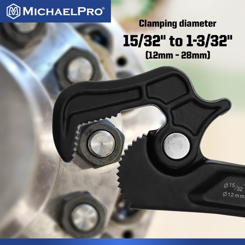 MichaelPro Self Adjusting Pipe Wrench, 8 Inch MultiFunction Spanner Adjustabl...