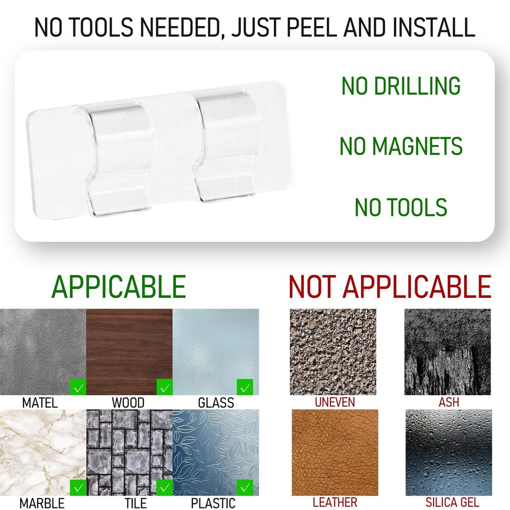 60 Pcs Outdoor String Light Hooks Adhesive Clips for Rope String Xmas Lights