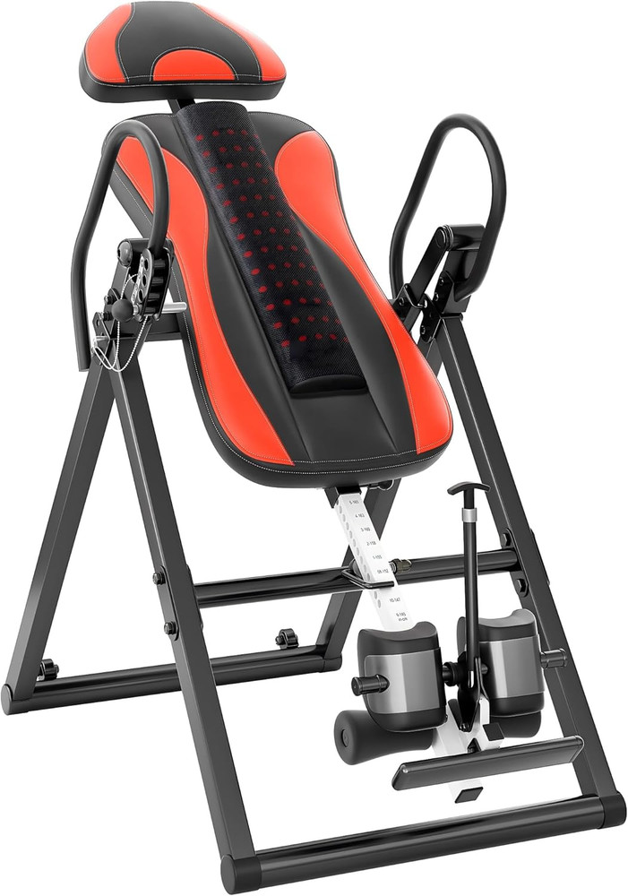 YOLEO Inversion Table for Back Pain 2026 Foldable Inversion Table W/Removable Lu