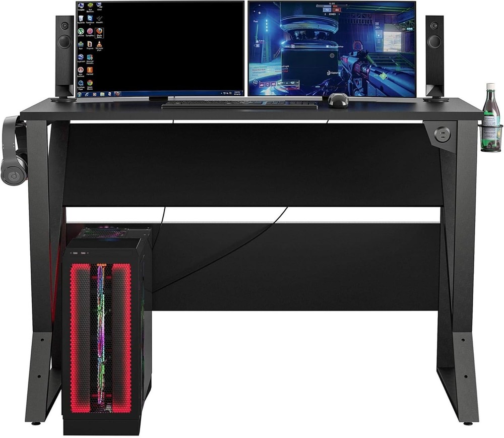 NTENSE Genesis Adjustable Gaming Desk, Black
